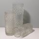 Ensemble de 3 vases motif cire de bougie verrerie sklo union, république tchèque. 1970