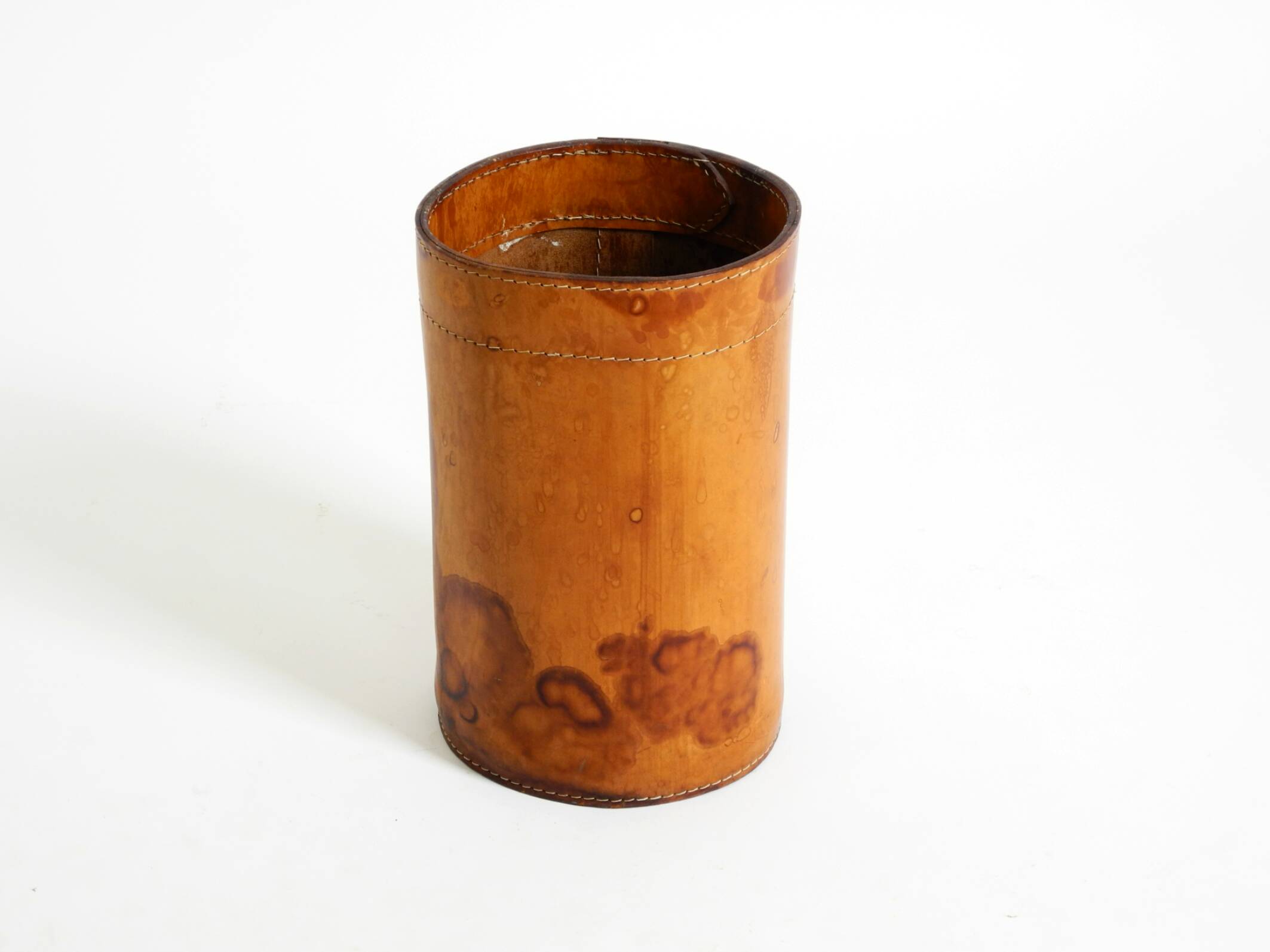 Beautiful 1960s leather paper bin by Torben Ørskov & Co Denmark