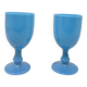 2 blue opaline glasses from Portieux