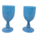 2 blue opaline glasses from Portieux