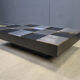 Vintage lacquer and aluminum checkerboard coffee table, 1970s