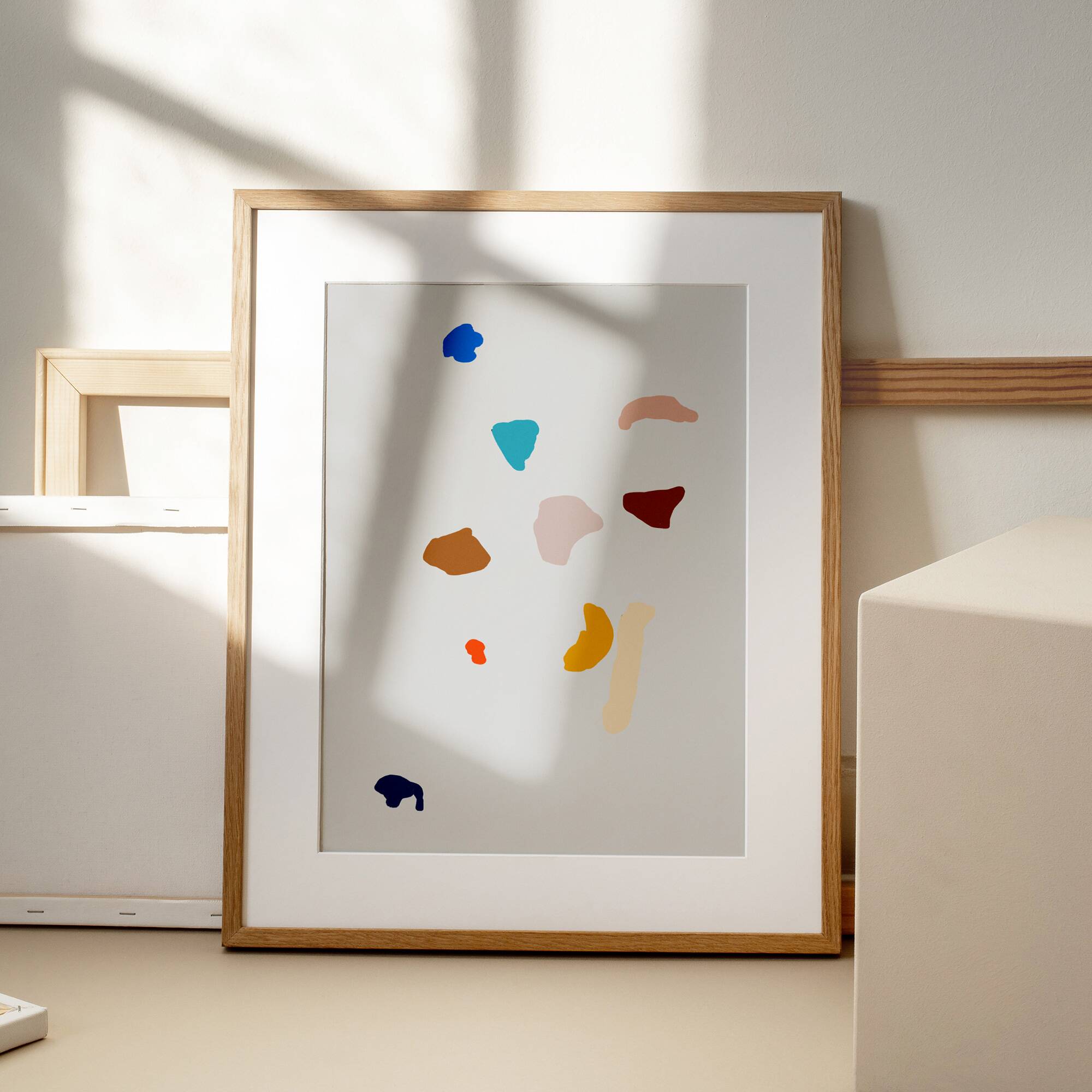 Abstract pebbles giclee print 50x70 cm