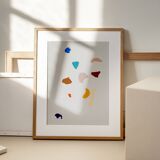 Abstract pebbles giclee print 50x70 cm