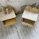 Pair of travertine bedside and rattan palm tree "vivai del sud"