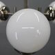 Czechoslovak Art Deco nickel chandelier with three opaline glass globes