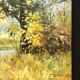 Old oil on canvas "Stream in the autumn countryside"