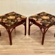 Rattan bench or pair of stools 1950.