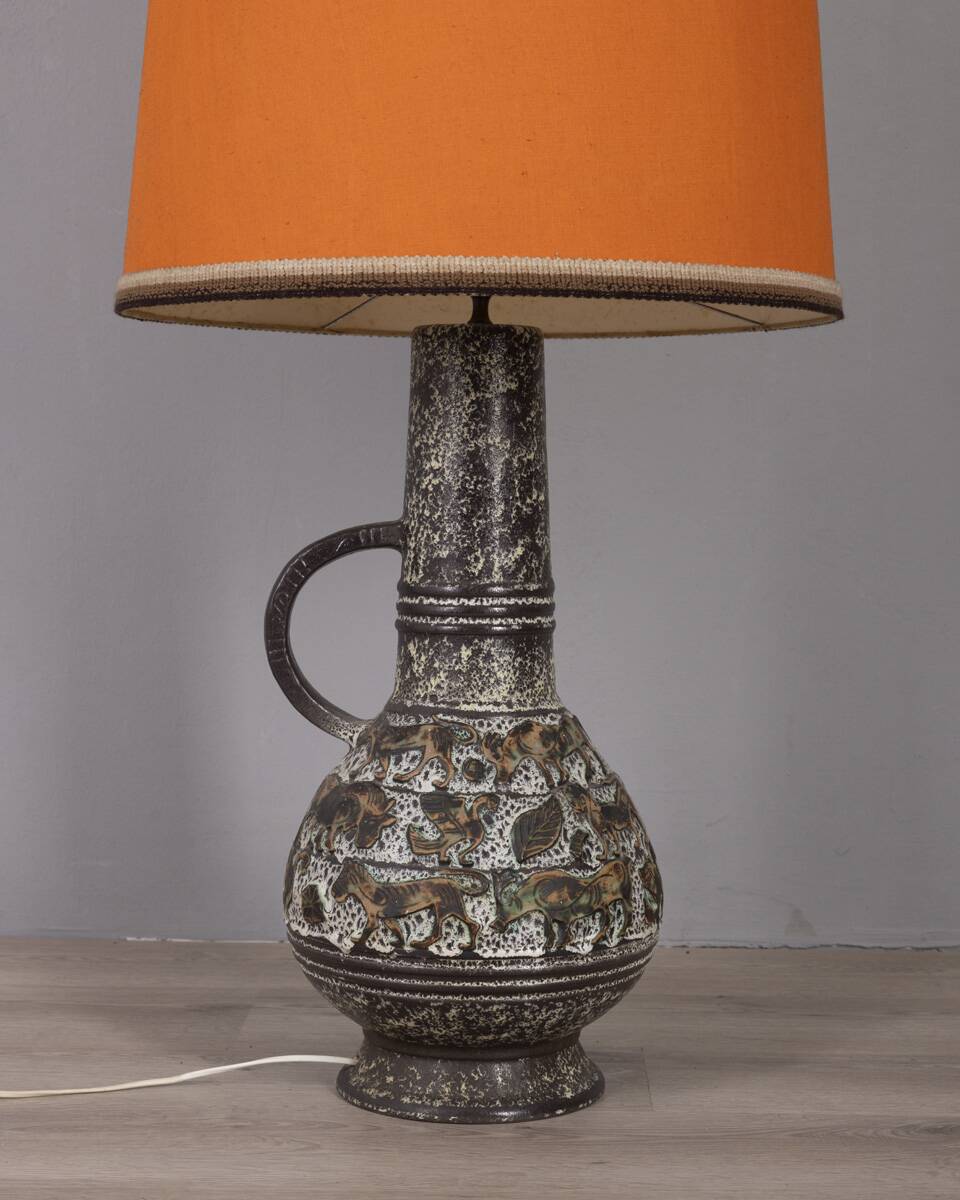 Vintage 1960s ceramic floor lamp, west germany design