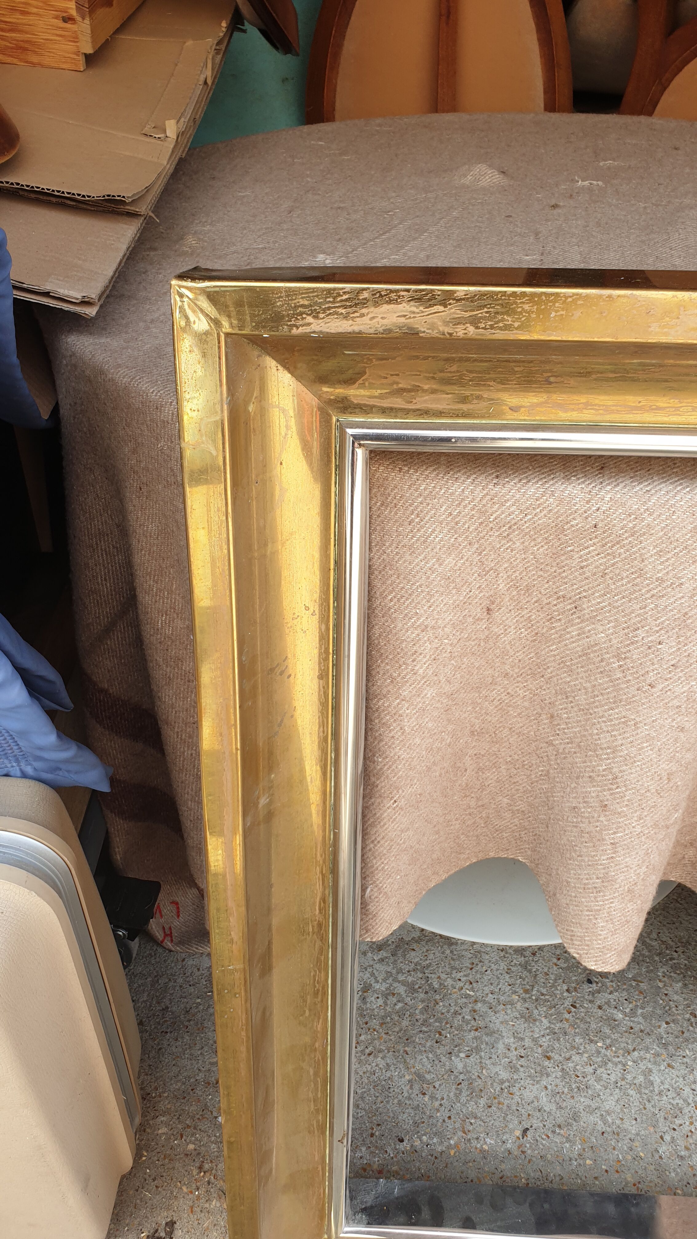 Brass frame fireplace