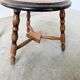 Set of 4 turned oak stools.