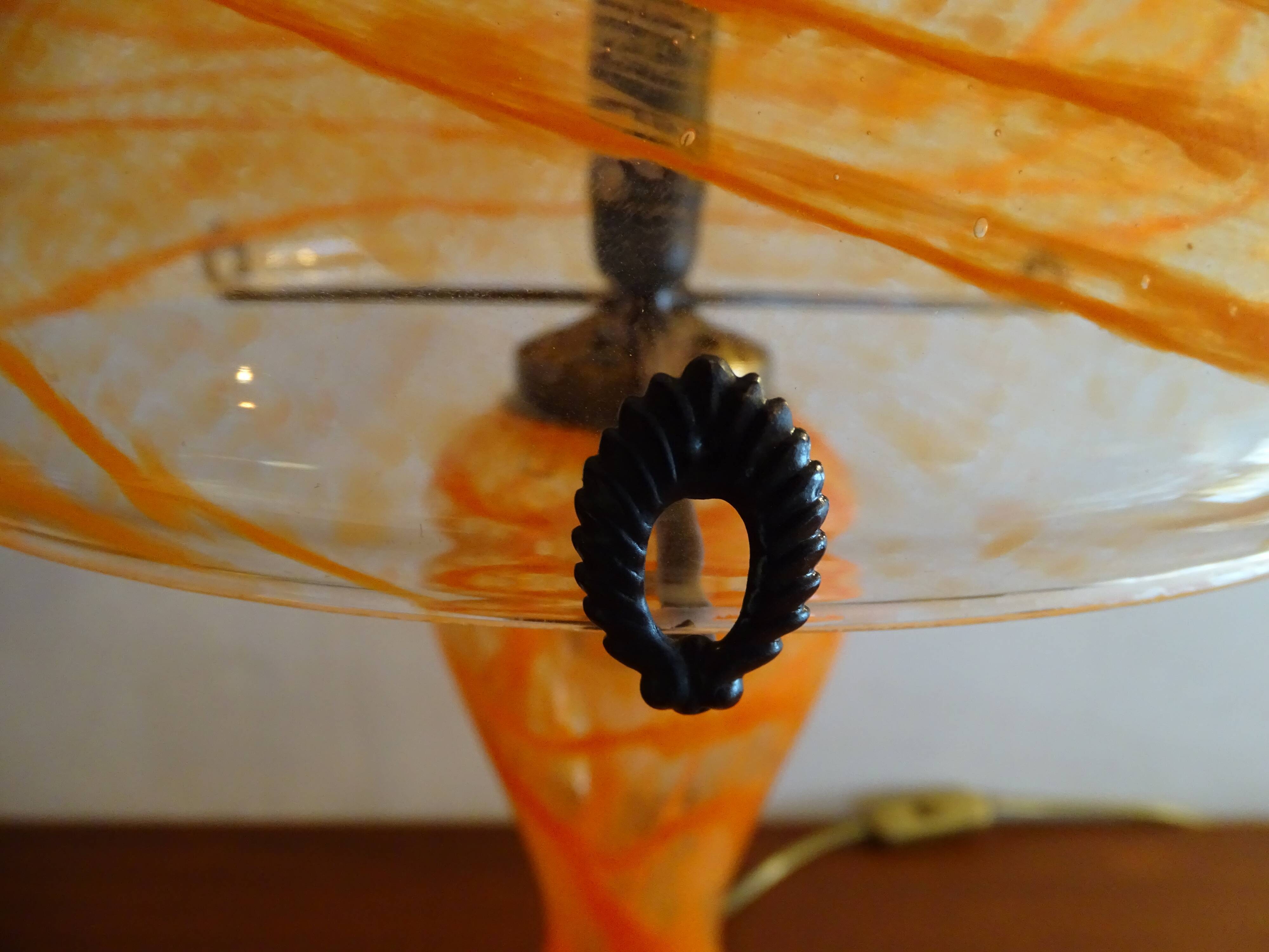 Blown glass mushroom lamp