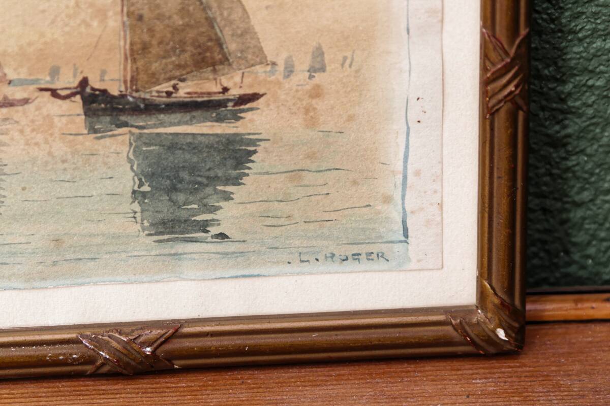 Brittany watercolor, signed Louis Roger