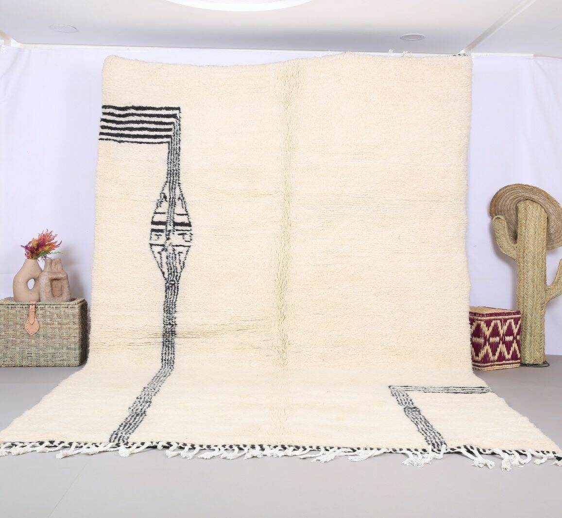 Handmade wool Berber rug 300X200 cm