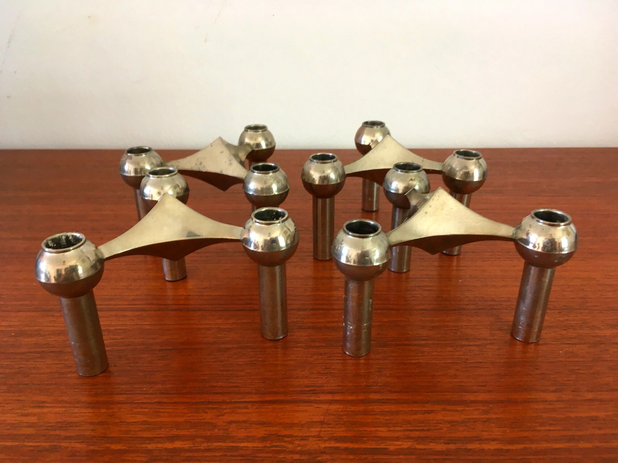 4 candlesticks Frtiz Nagel vintage 70s