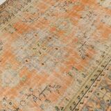 6x10 Peach Orange Large Vintage Rug, 184x290 Cm