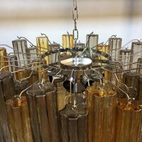 Amber and fume’ “tronchi” murano glass chandelier d60 by simoeng