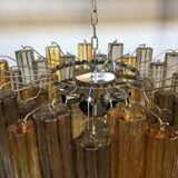 Amber and fume’ “tronchi” murano glass chandelier d60 by simoeng