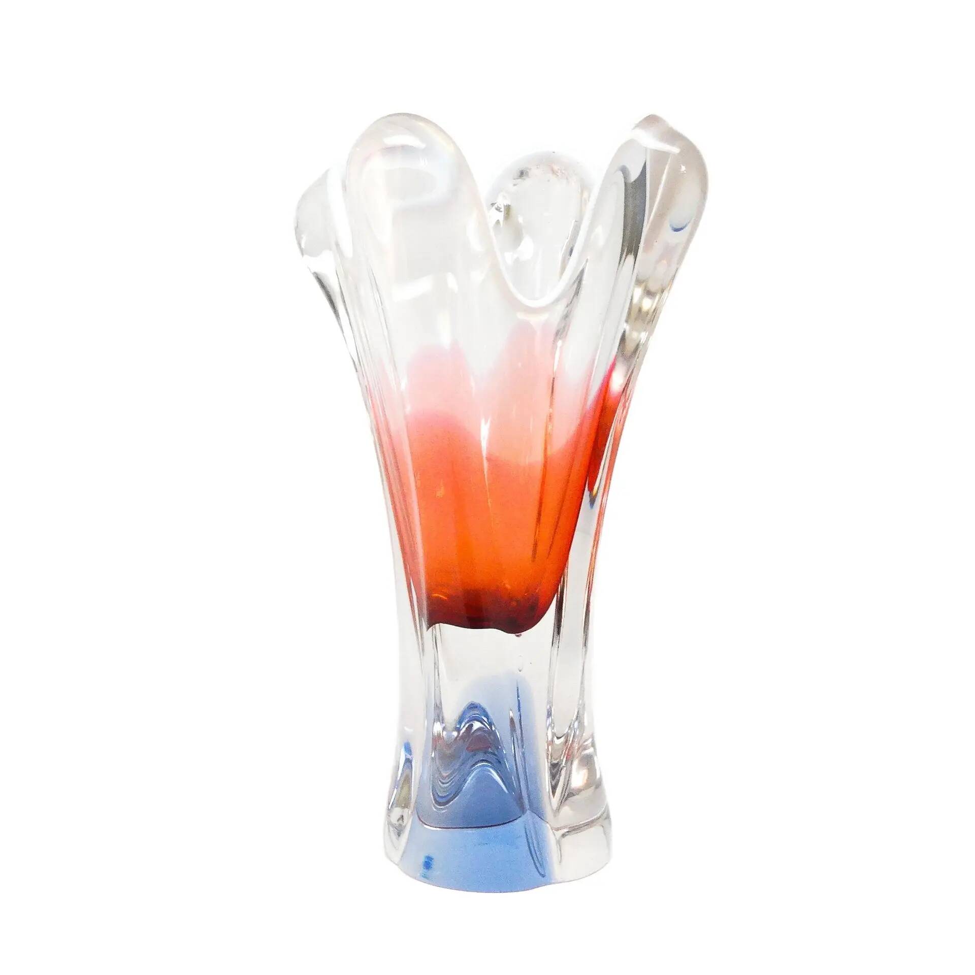 Mid-century modern vase, glass, designed by J. Hospodka, Czechoslovakia, 1960s