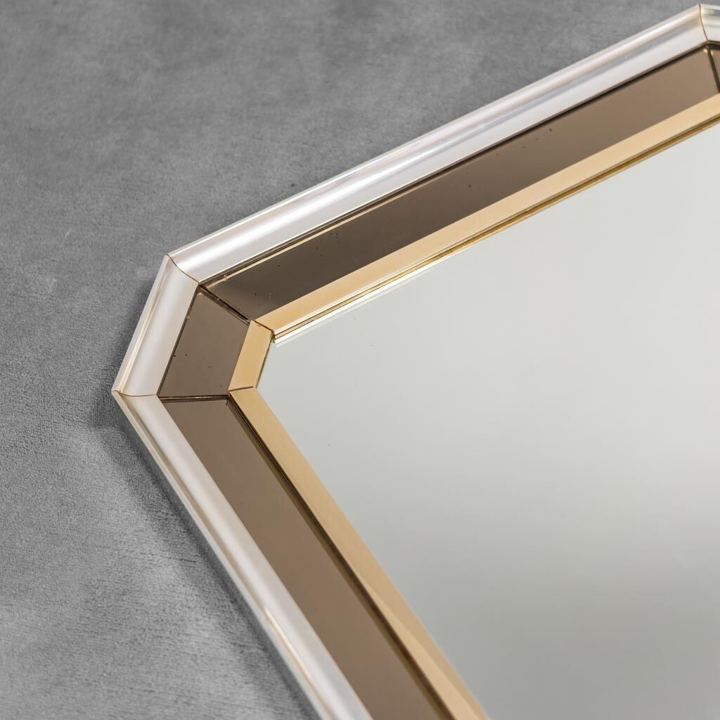 Wall mirror glass metal 70s vintage modern