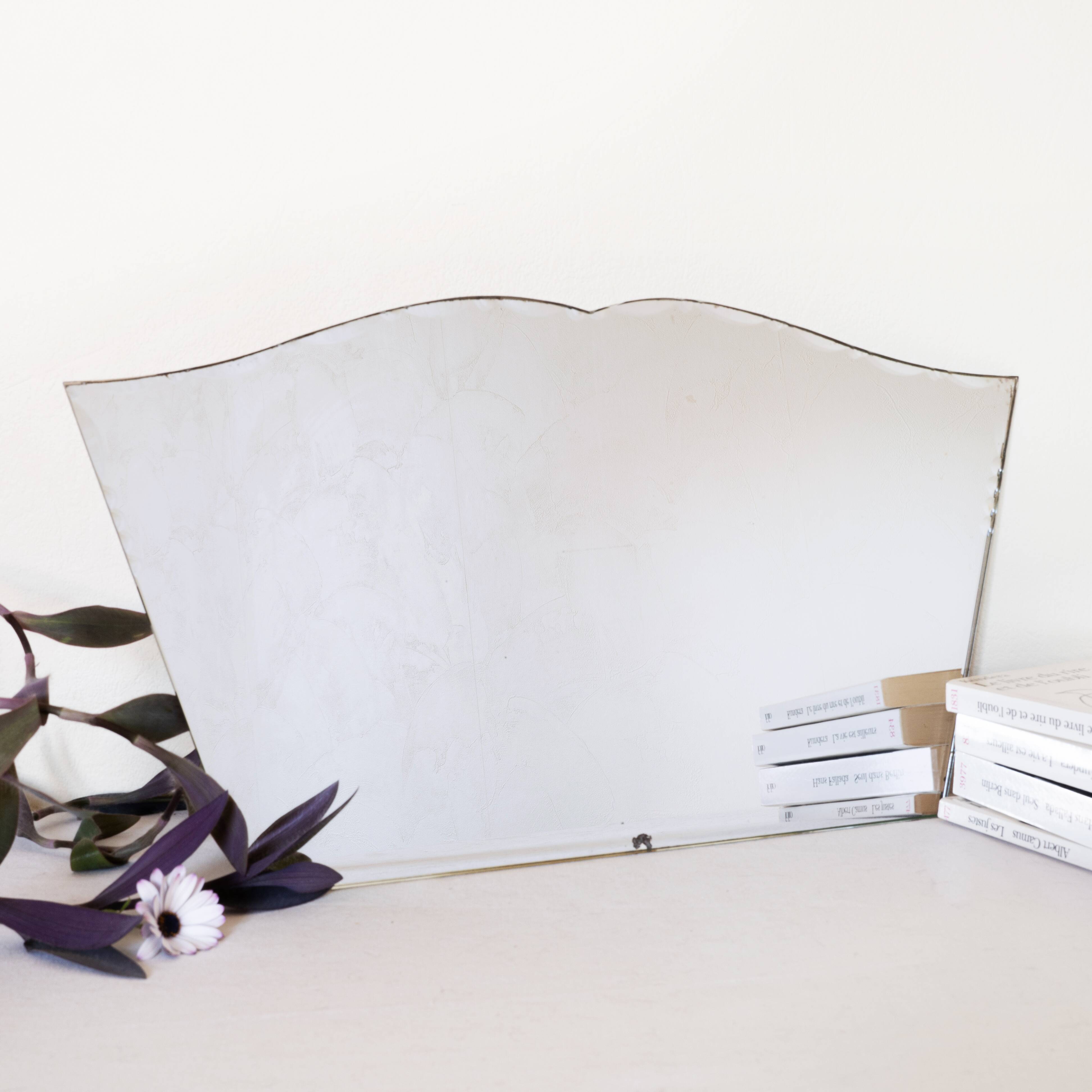 Ancient art deco bevelled mirror - 50x27cm