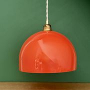 Suspension globe vintage en verre orange