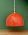 Suspension globe vintage en verre orange