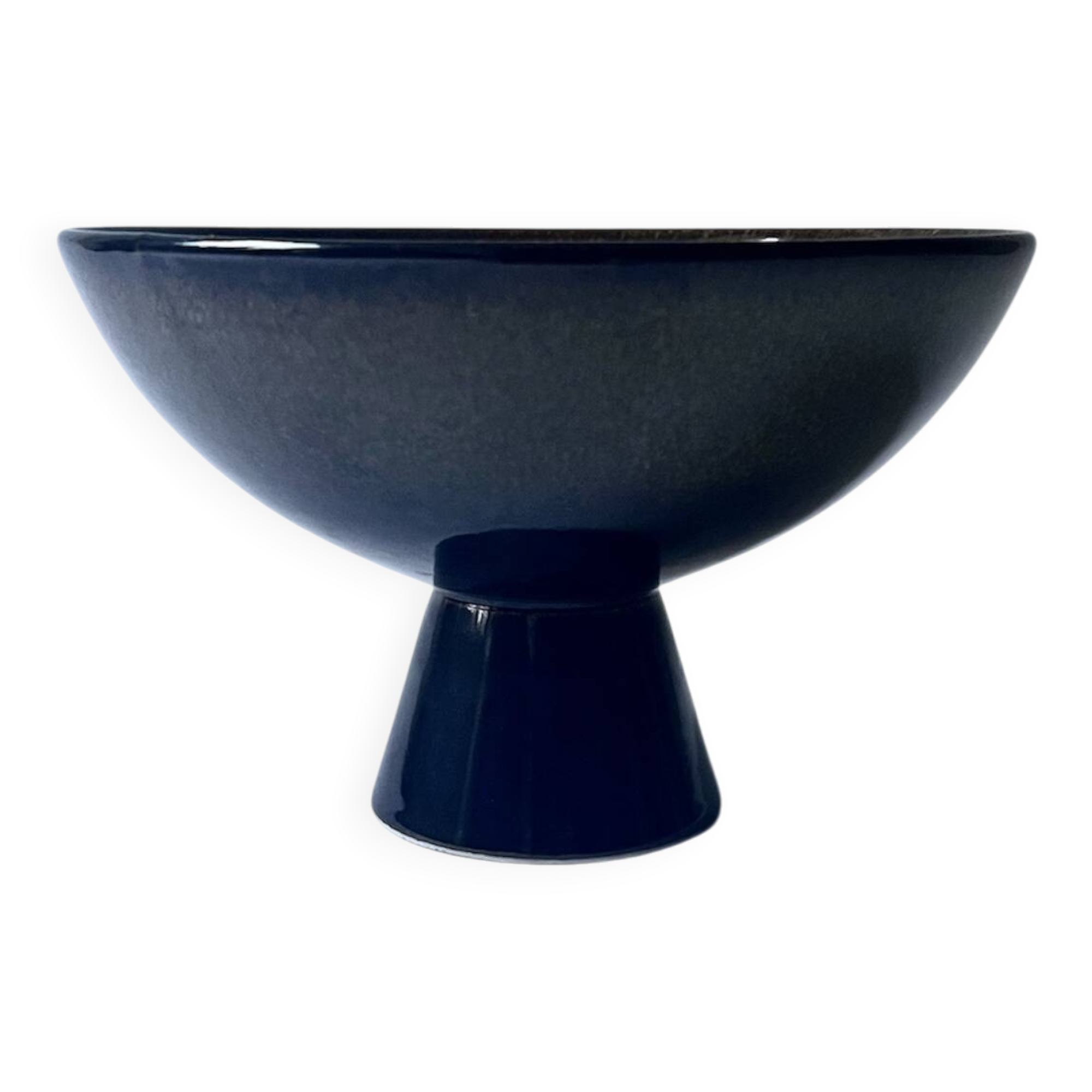 Footed ceramic glazed catchall, French design circa 1970.