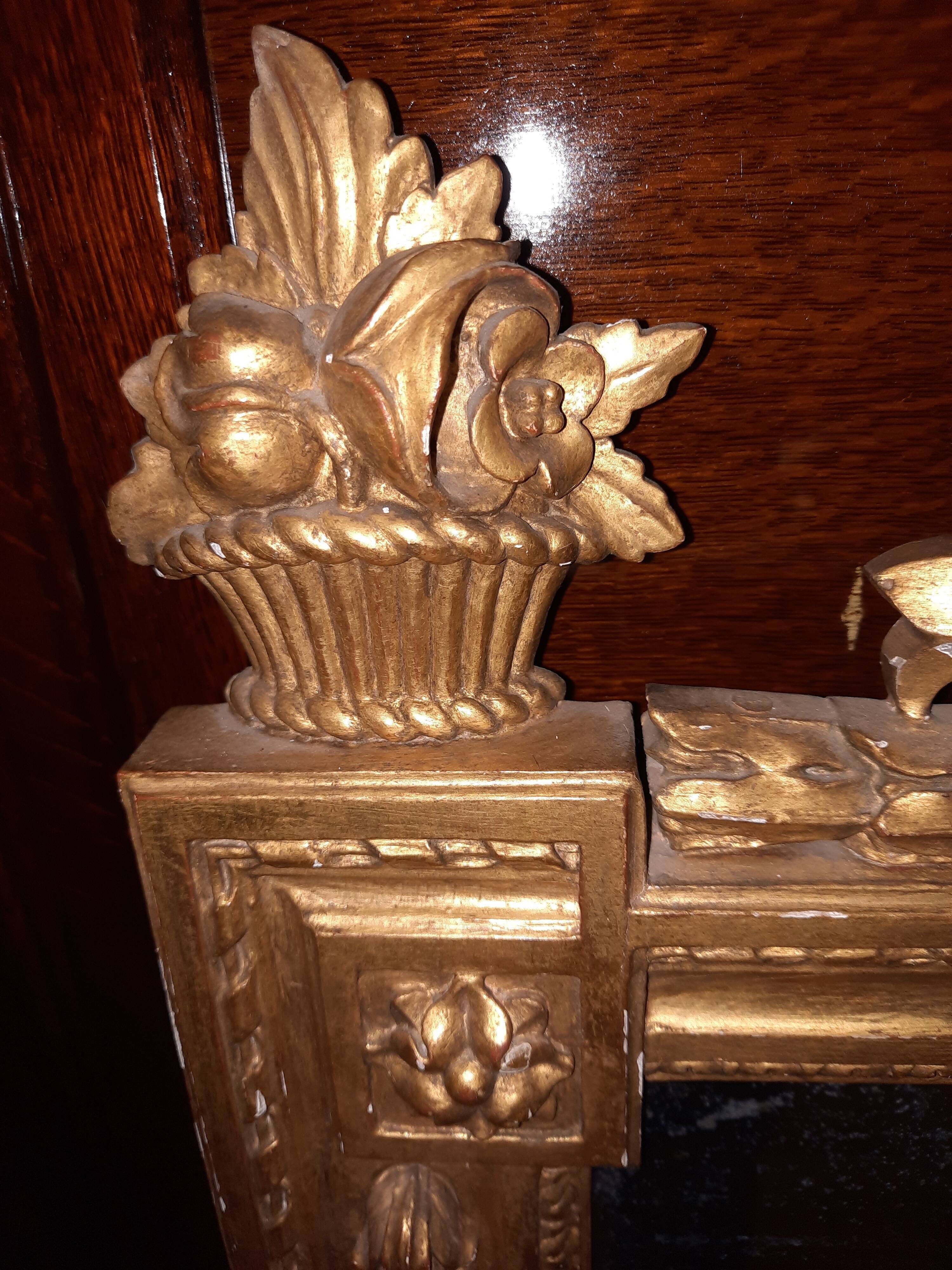 Louis XVI style gilded mirror