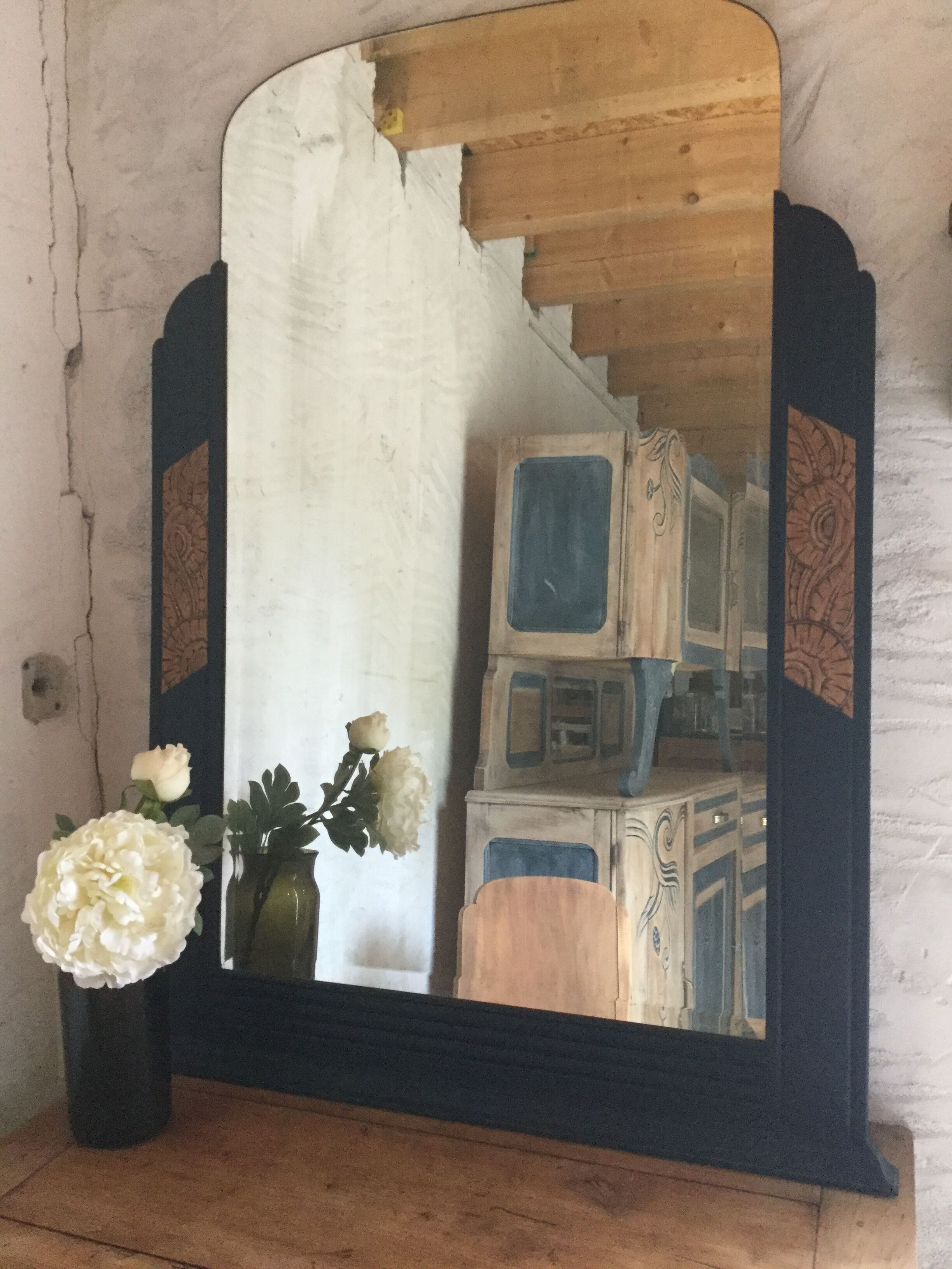 Great mirror Art Deco old 99x132cm