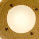 Suspension globe en opaline blanche  et corde tressé