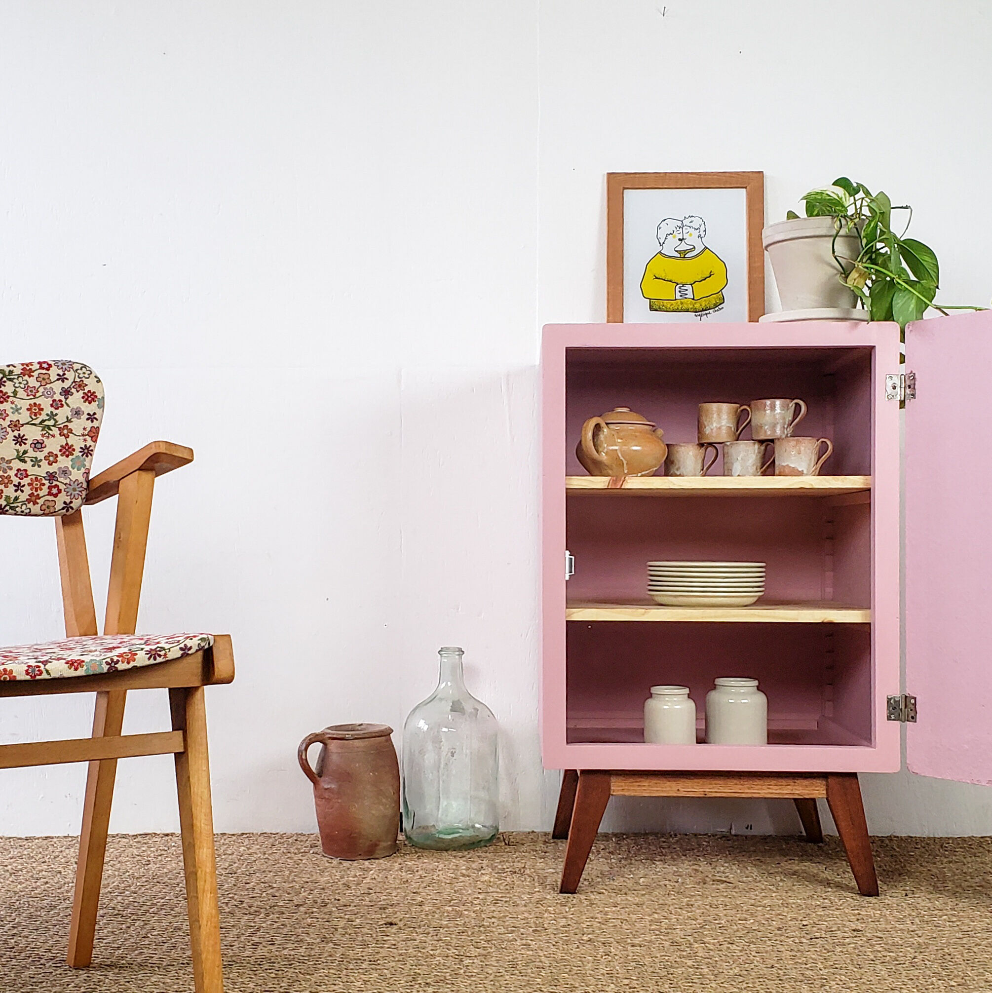Pink storage cabinet