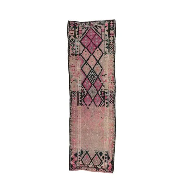 1960s Vintage Turkish Hand-Knotted Herki Runner