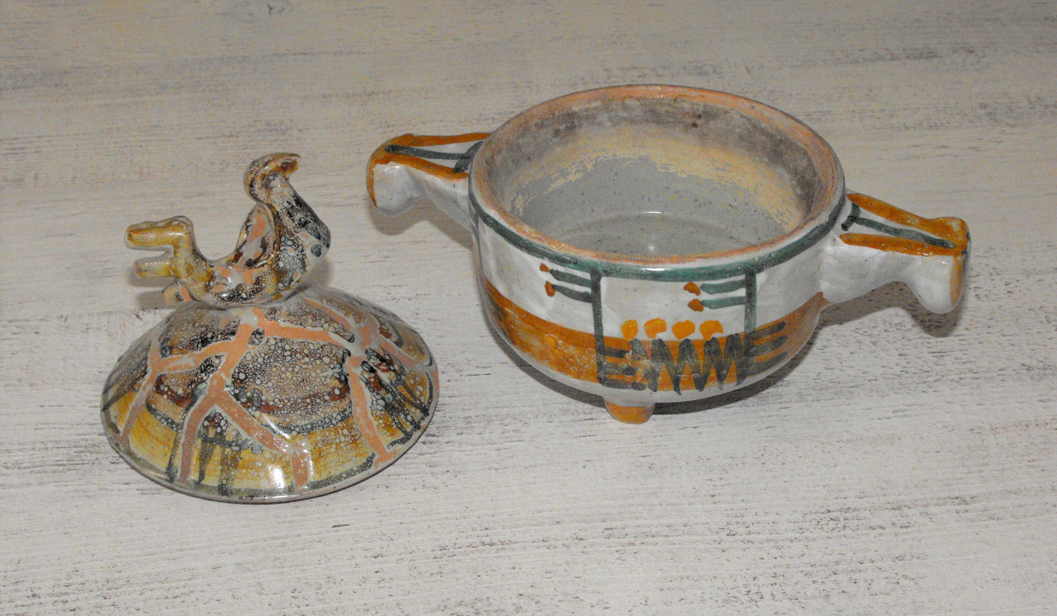 Ceramic pot with lid Joel Baudoin 50s Vallauris .