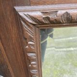 Renaissance style castle hunting mirror Louis XIII carved oak 1880