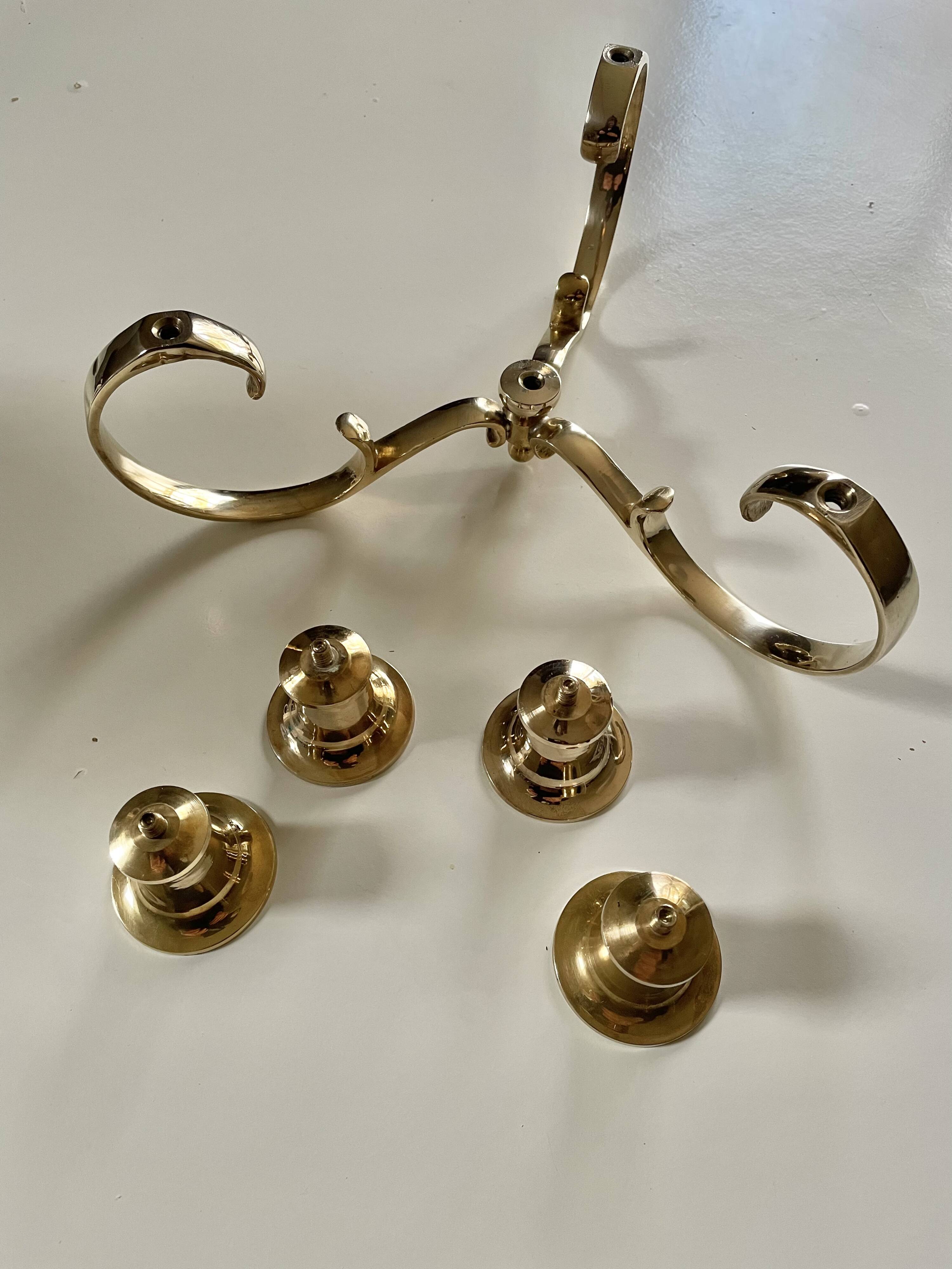 Gold-plated brass candlestick