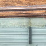 Ancien miroir biseauté encadrement cadre bois