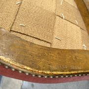 Napoleon III chair in gilded wood and pink velvet, old Chiavari wooden chair
