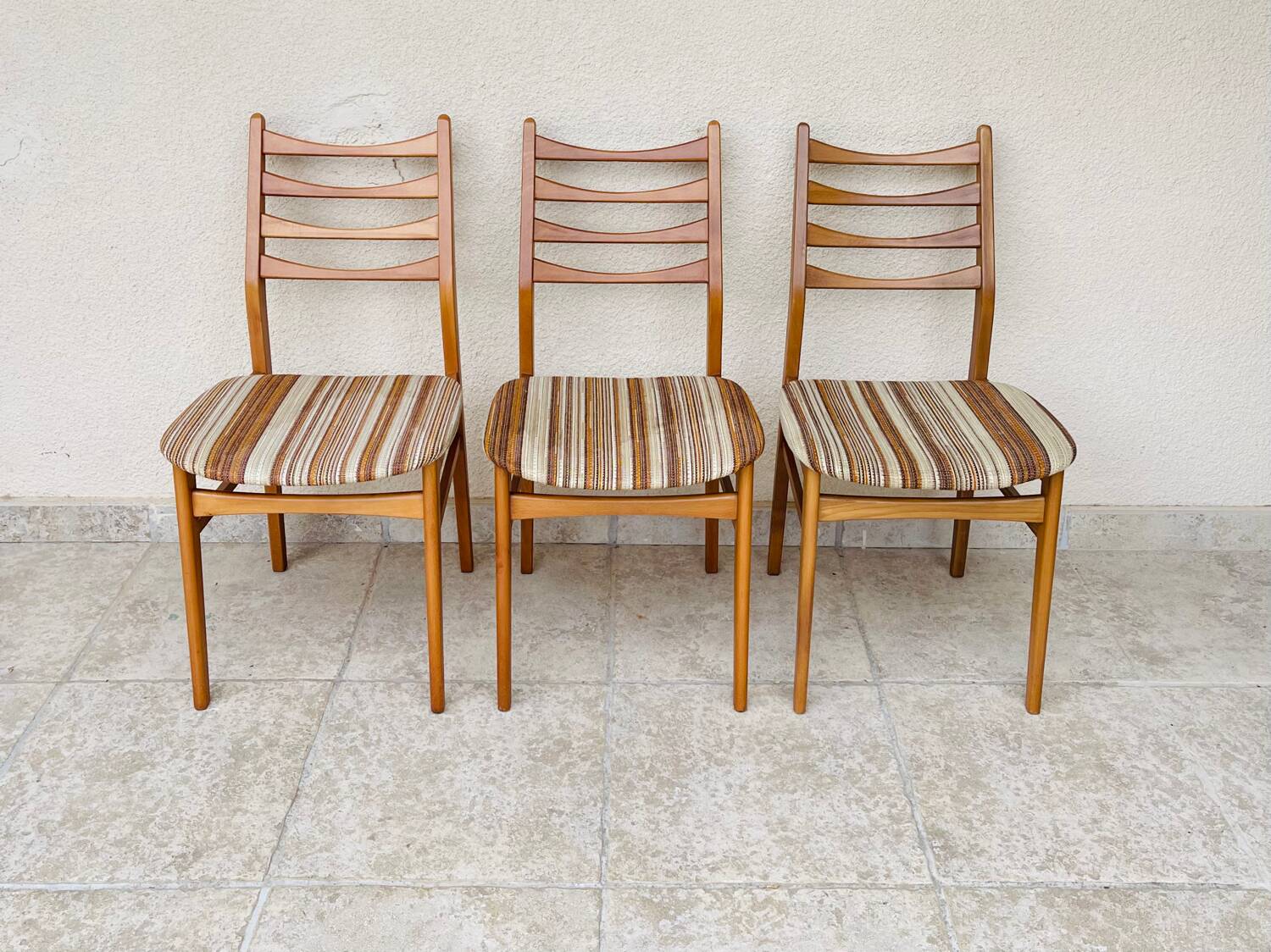 3 Scandinavian teak chairs