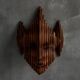 Sculptural carved wooden mask wall panel, France, 1970s