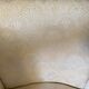 Armchair art deco 1930 marquetry fabric white cream foliage decoration