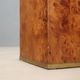 Vintage umbrella stand in burl wood and brass, Italy, 1970s-1980s.