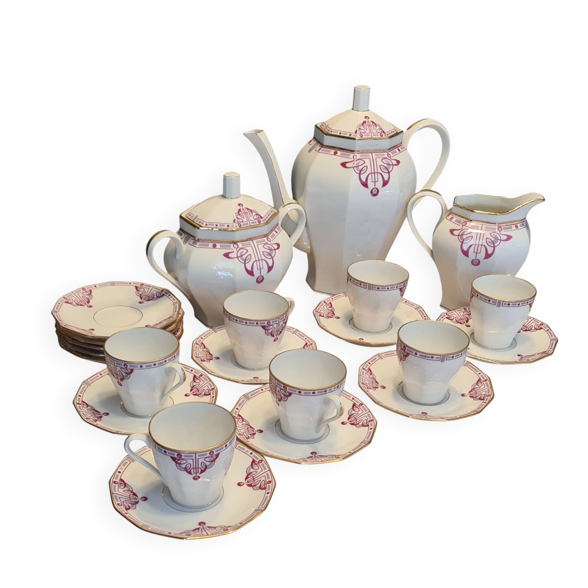 Art Nouveau café service Limoges BRP Bernardaud and Raynaud