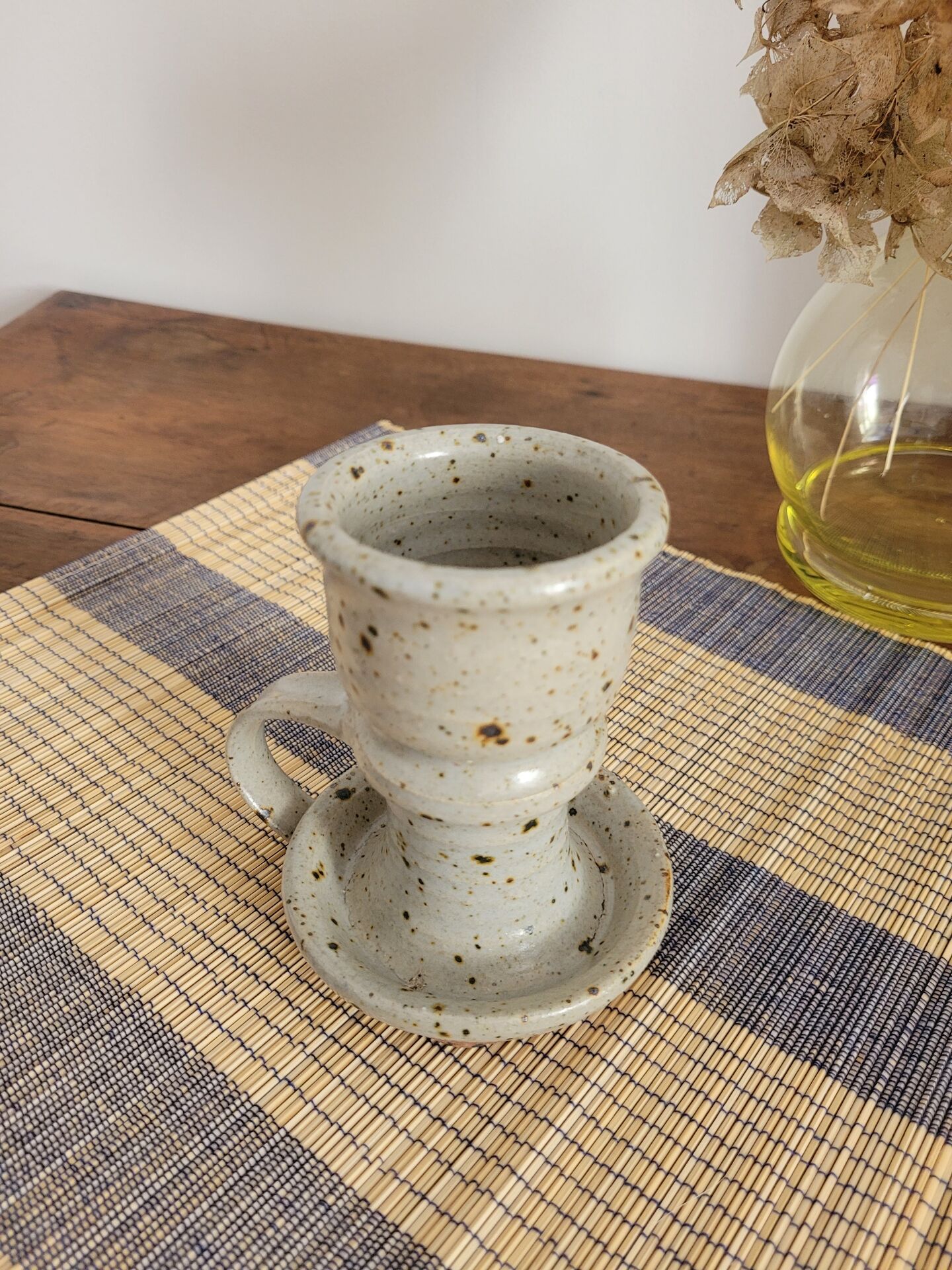 Pyrite stone candlestick by Gustave Tiffoche