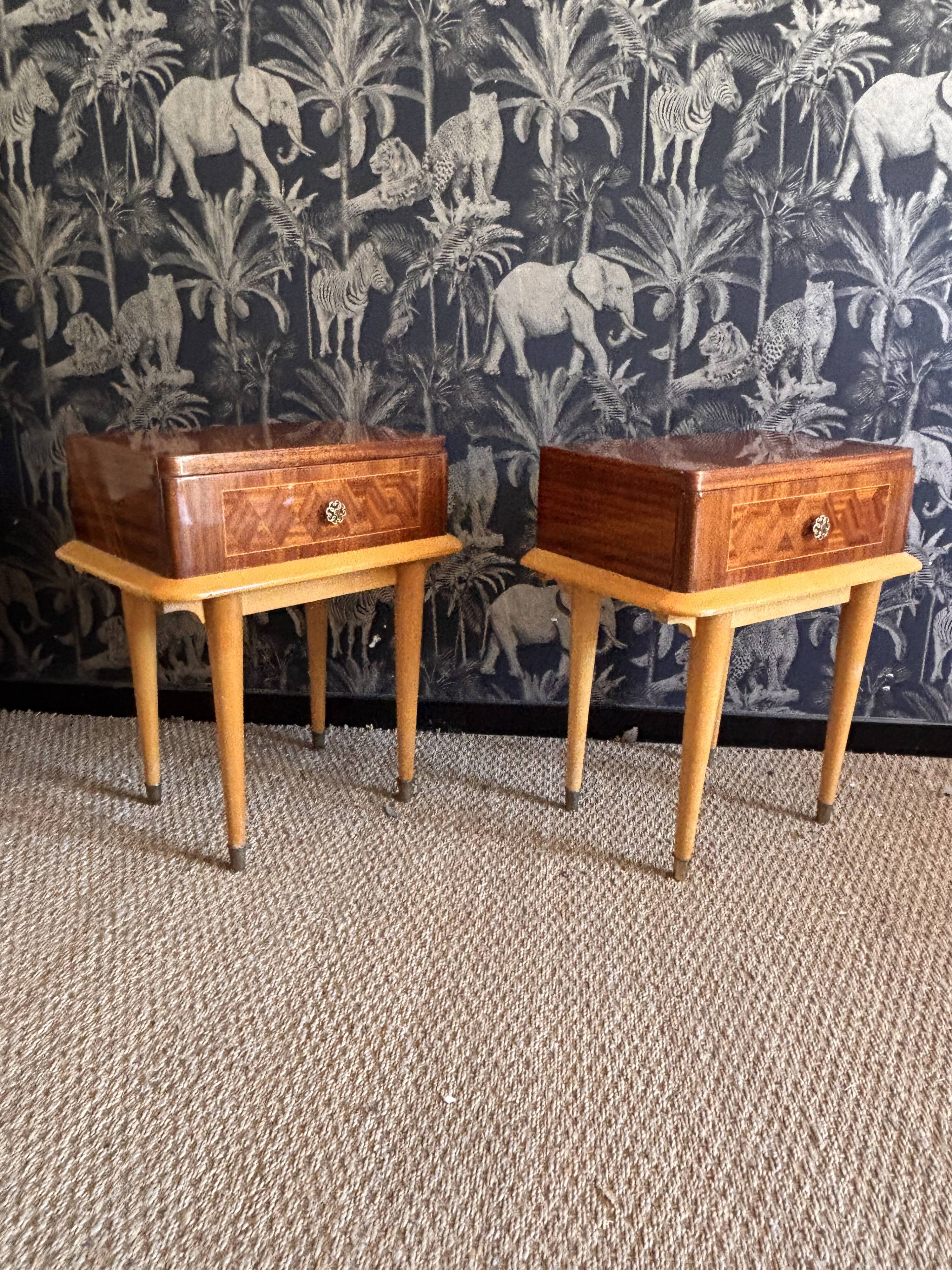 Paire de chevets art deco 1960