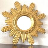 Miroir soleil doré