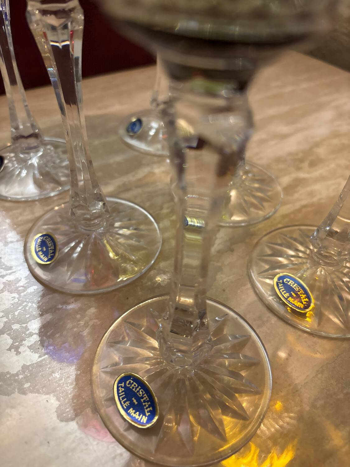 6 Roemers crystal wine glasses