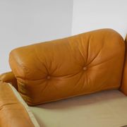 Vintage Coronado Brown Leather Large Sofa by Tobia Scarpa for C&B Italia