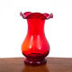 Red Silesia Rustica vase, designed by L. Fiedorowicz, HSG Ząbkowice, 1960s