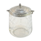 1900 glass cookie bucket engraved silver metal frame
