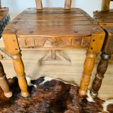 Set of 5 wooden chairs, handcrafted work